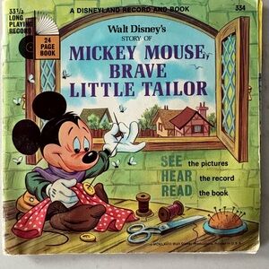 Walt Disney's Mickey Mouse Brave Little Tailor Record and Book